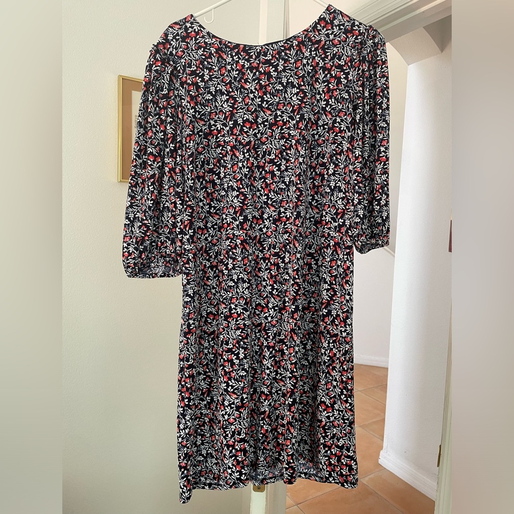 FUN FLORAL/NAVY LIGHTWEIGHT DRESS, size:12